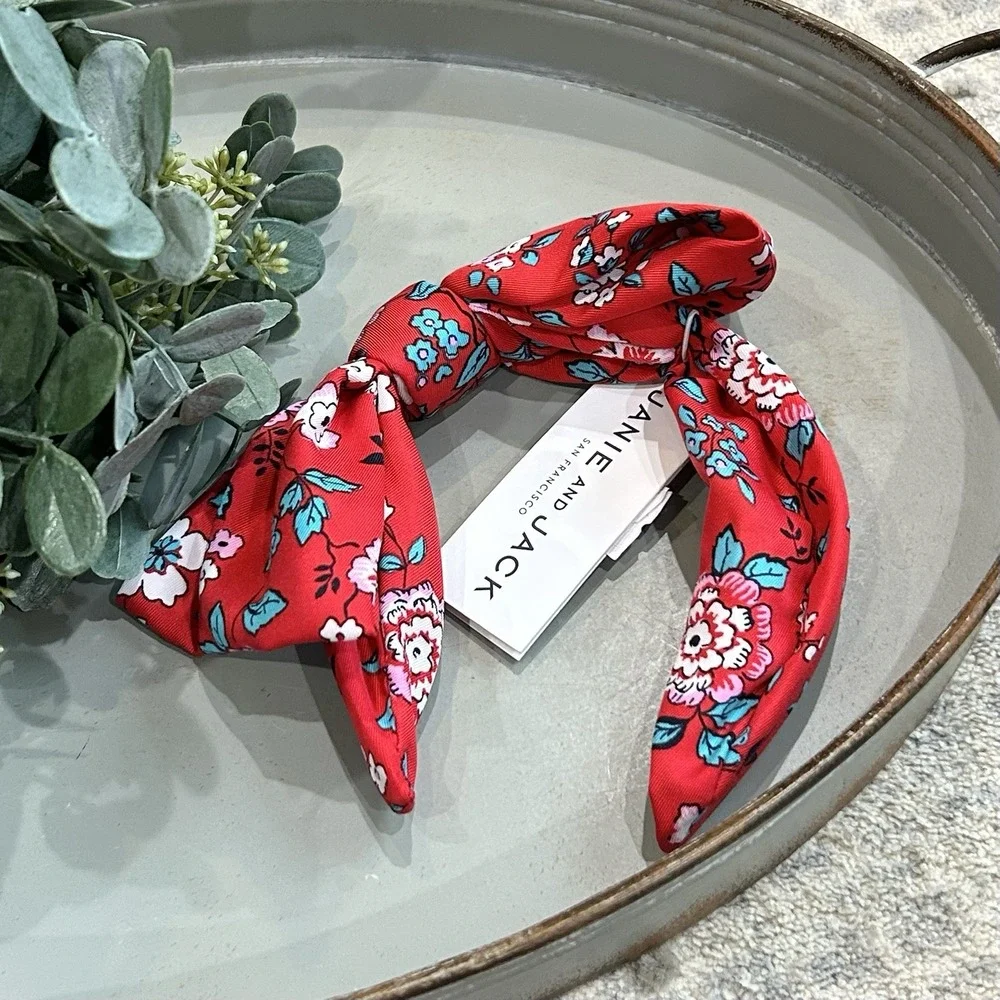 Janie and Jack‎ Toddler Girls Red Floral Headband with Bow NEW One Size